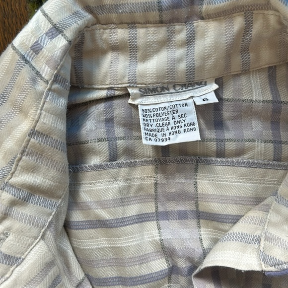 Vintage Simon Chang Plaid Matching Set with Blouse, Scarf, and Midi Skirt - Picture 6 of 7